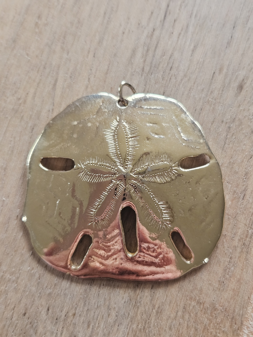 Gold Sand Dollar Charm Pendant
